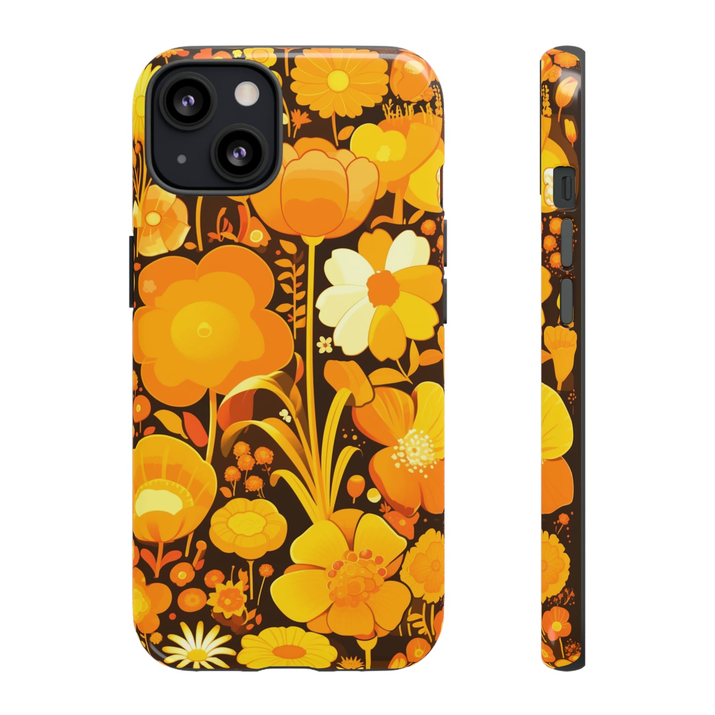 Retro Yellow Flower Patterns iPhone Case / Samsung Case