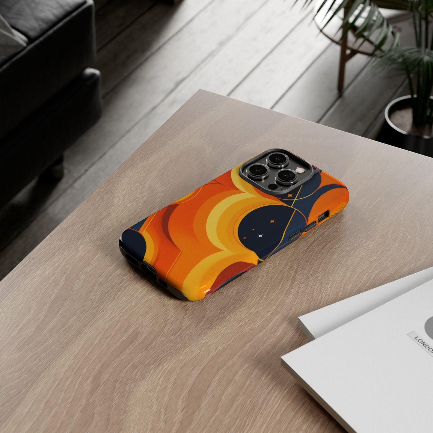 Orange & Black Groovy Patterns iPhone Case / Samsung Case