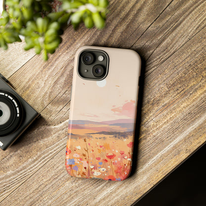 Floral Field Aesthetic iPhone Case 15 Pro Max 14 13 12 11 Mini, Samsung Galaxy, Google Pixel 7, Spring Nature Gift, Gift For Flower Lover