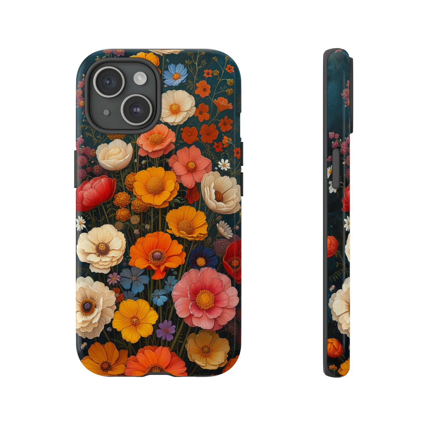 Marigolds Flowers Vintage Art Antique iPhone Case, Botanical Aesthetic, Gift for Floral Lover