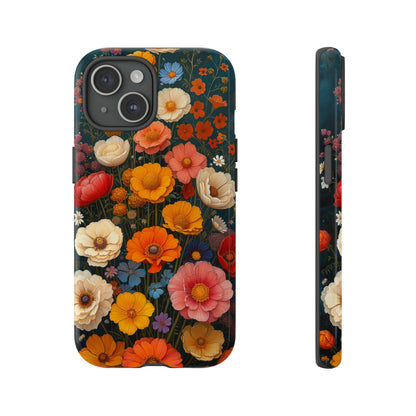 Marigolds Flowers Vintage Art Antique iPhone Case, Botanical Aesthetic, Gift for Floral Lover