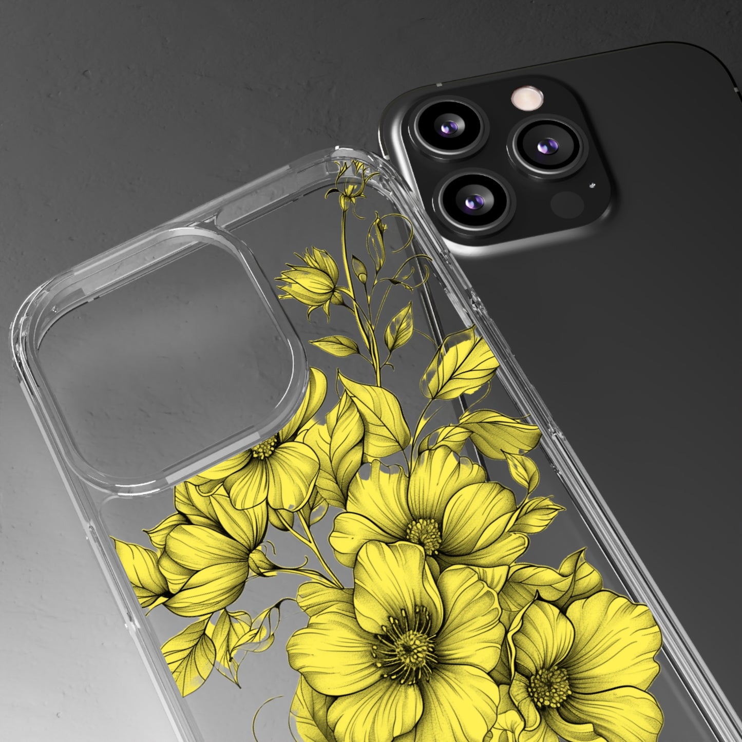 Pressed Yellow Flowers | Clear iPhone Case / Samsung Case