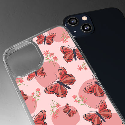 Red Butterflies | Clear iPhone Case / Samsung Case