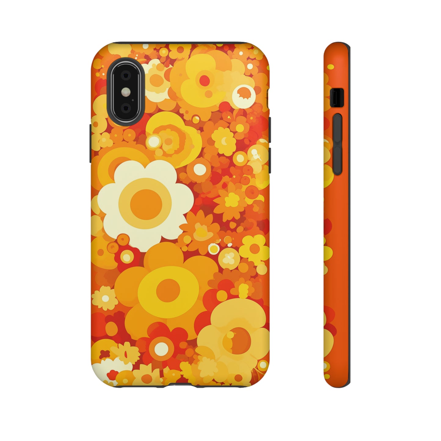 Big Bright Orange Abstract Floral iPhone Case / Samsung Case