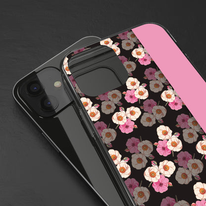 Custom Name Light Rose Pattern | Clear iPhone Case / Samsung Case