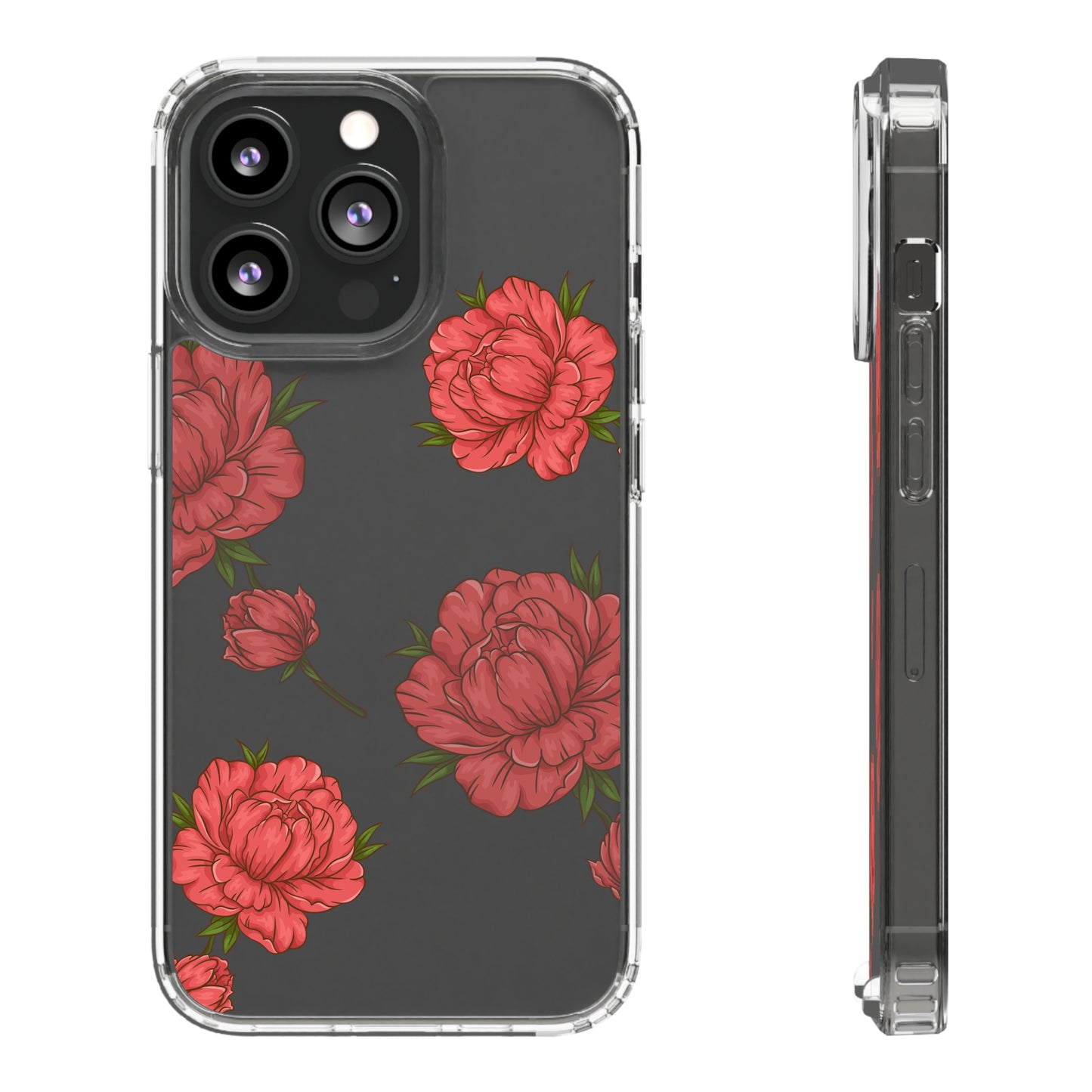 Red Flowers | Clear iPhone Case / Samsung Case