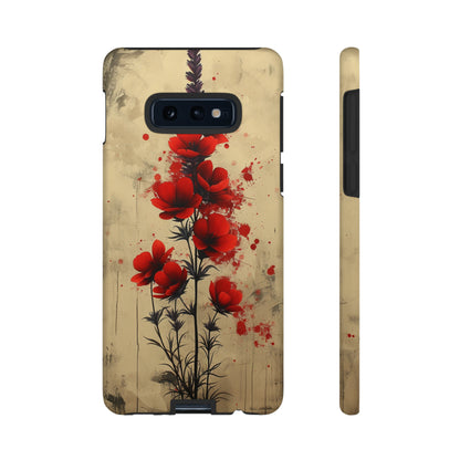 Vintage Red Roses, Wildflowers iPhone Case