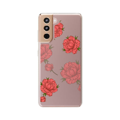 Red Flowers | Clear iPhone Case / Samsung Case