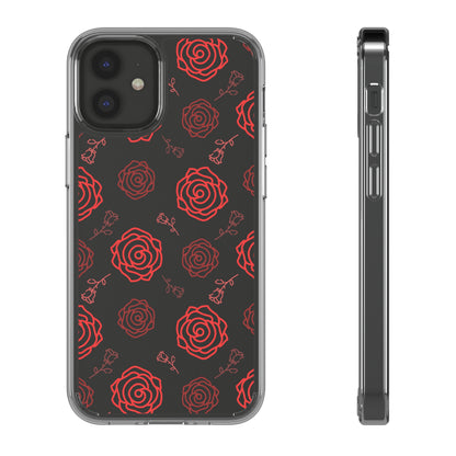 Thin Rose Pattern | Clear iPhone Case / Samsung Case