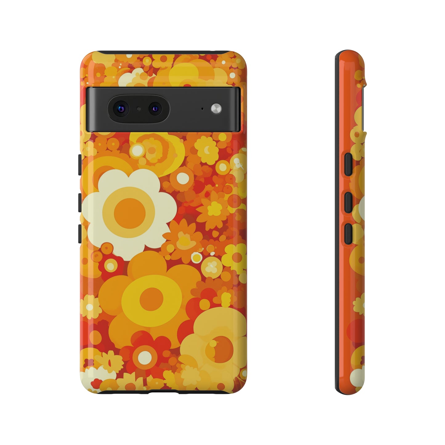 Big Bright Orange Abstract Floral iPhone Case / Samsung Case