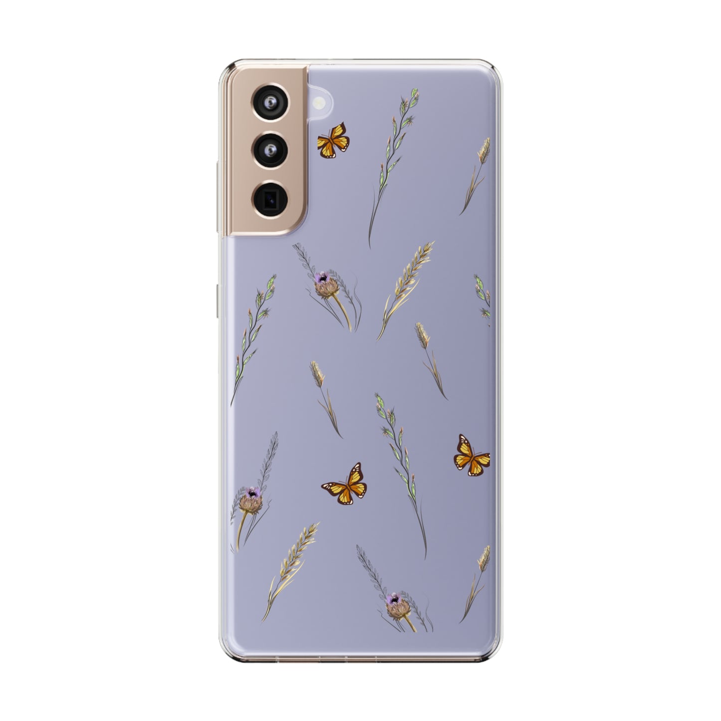 Gentle Wildflowers & Butterflies | Clear iPhone Case / Samsung Case