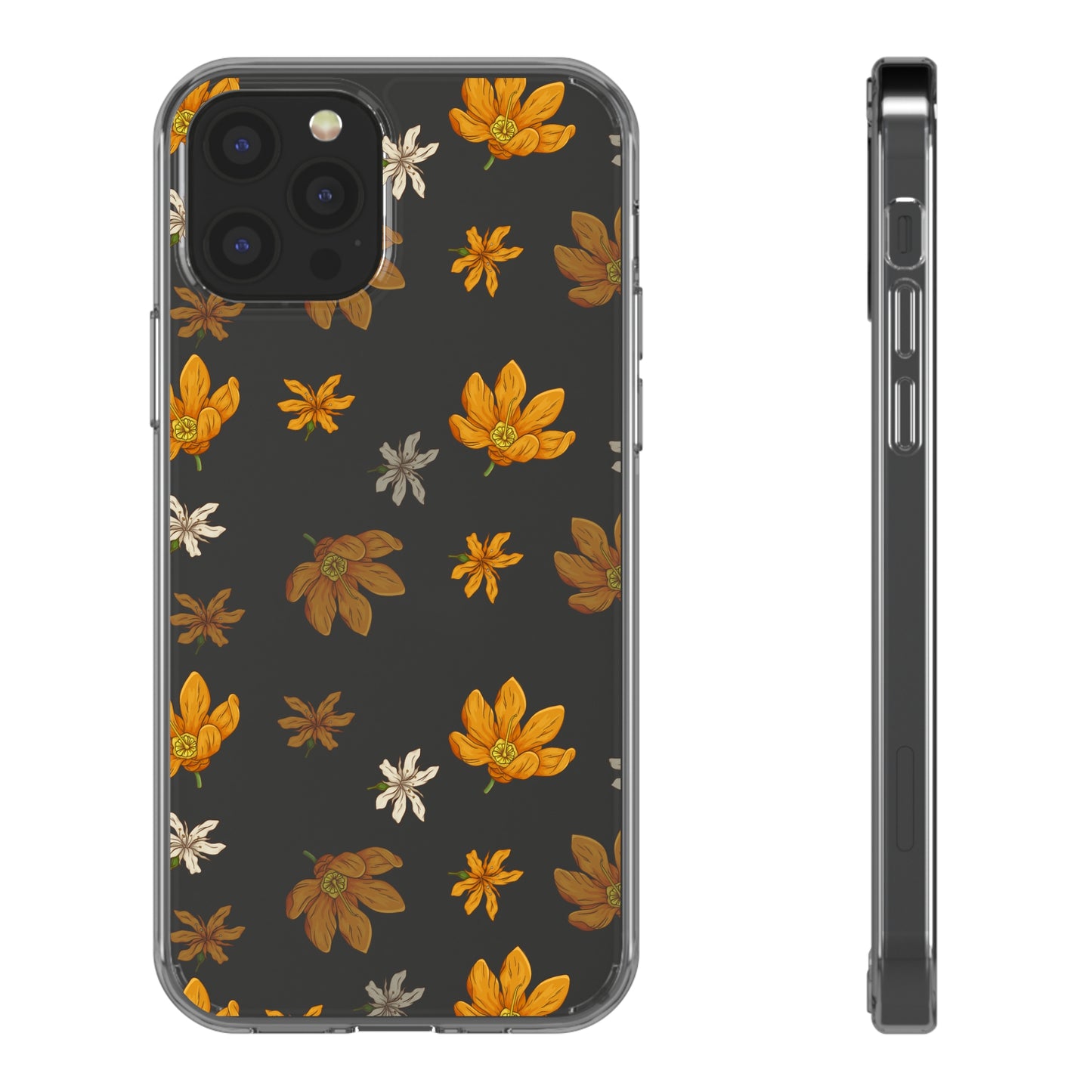 Yellow Flowers Pattern | Clear iPhone Case / Samsung Case