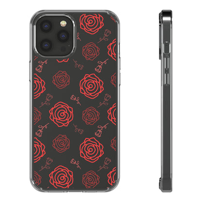 Thin Rose Pattern | Clear iPhone Case / Samsung Case