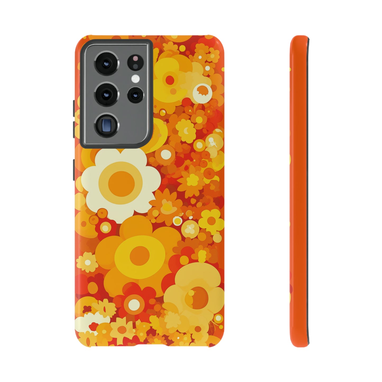 Big Bright Orange Abstract Floral iPhone Case / Samsung Case