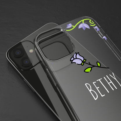 Custom Name Violet Floral Vines | Clear iPhone Case / Samsung Case