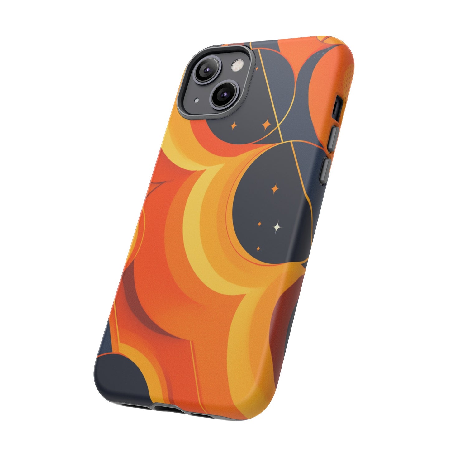 Orange & Black Groovy Patterns iPhone Case / Samsung Case