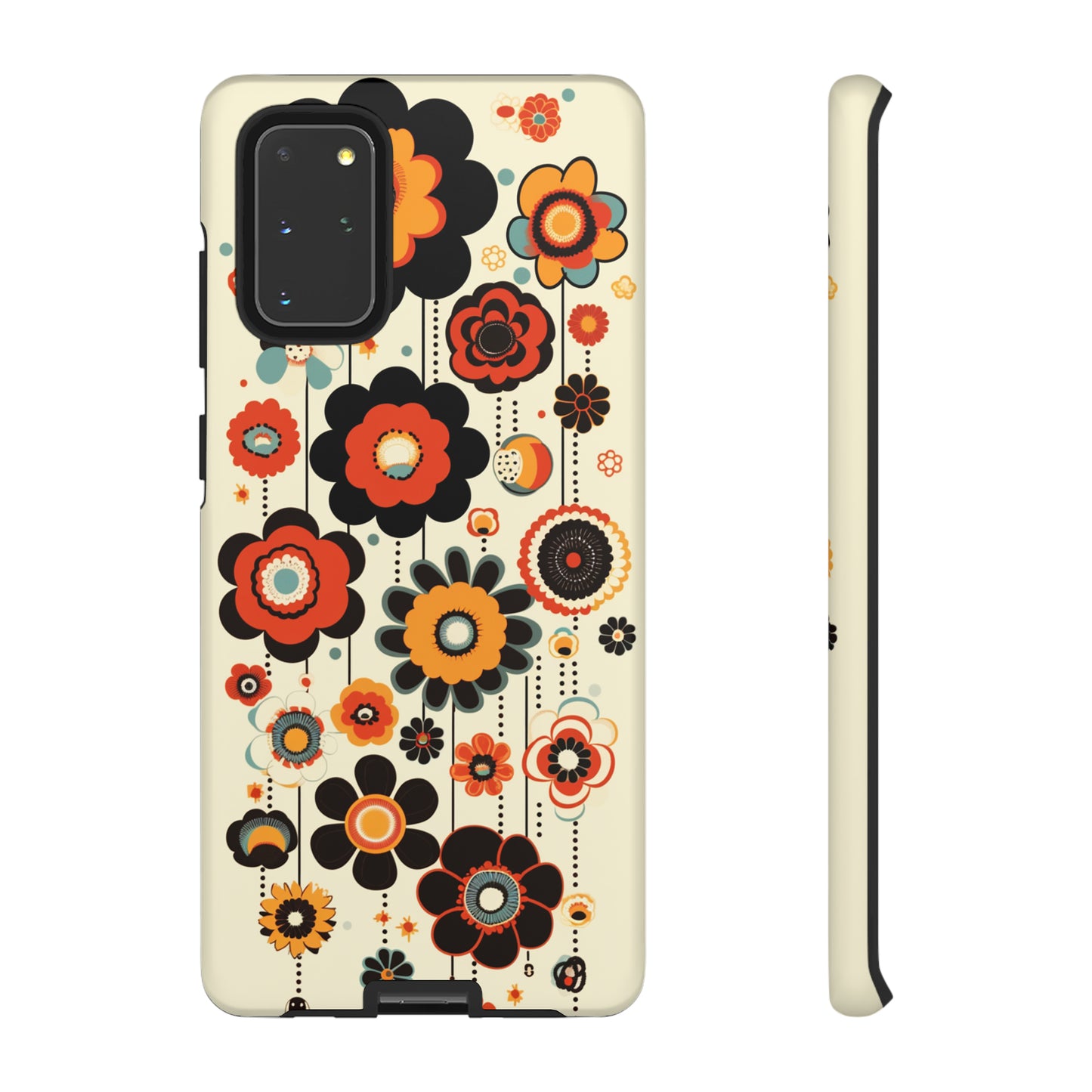 Minimalistic Round Flowers & Thin Vines Pattern iPhone Case