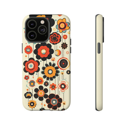 Minimalistic Round Flowers & Thin Vines Pattern iPhone Case