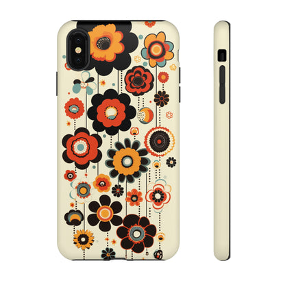 Minimalistic Round Flowers & Thin Vines Pattern iPhone Case