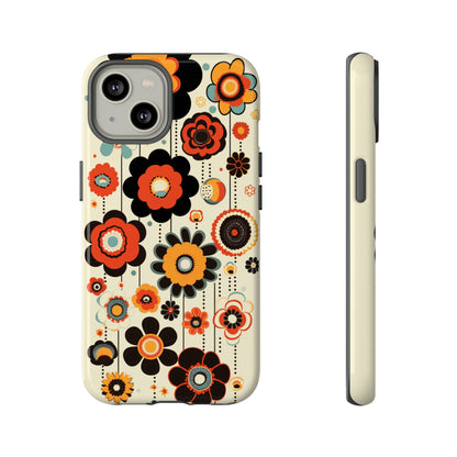 Minimalistic Round Flowers & Thin Vines Pattern iPhone Case