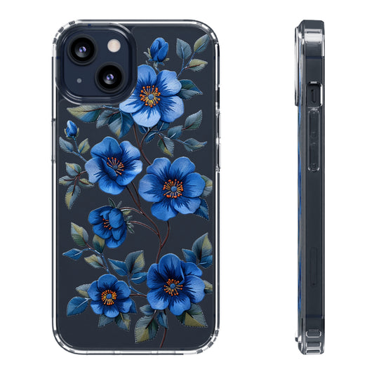 Royal Blue Pansies | Clear iPhone Case / Samsung Case