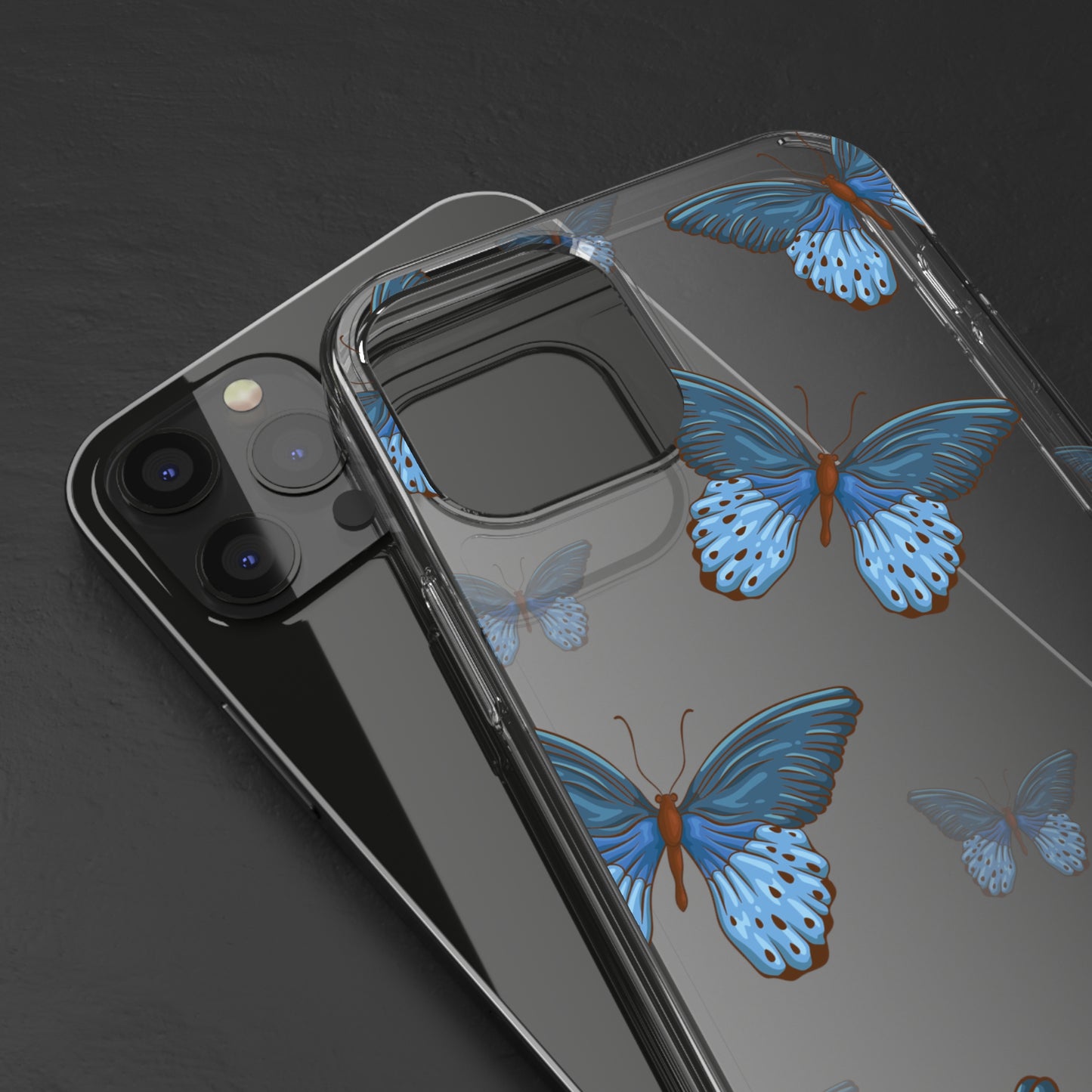 Blue Butterfly | Clear iPhone Case / Samsung Case