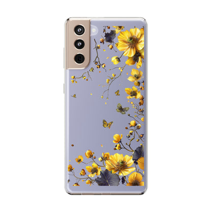 Beautiful Wildflower Vines | Yellow | Clear iPhone Case / Samsung Case