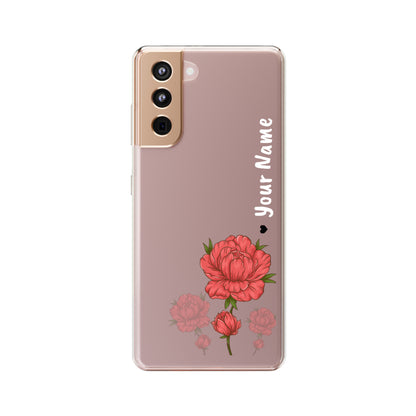 Custom Red Flowers | Clear iPhone Case / Samsung Case