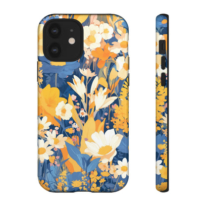 Wildflower Blooms, Abstract Retro Floral iPhone Case / Samsung Case