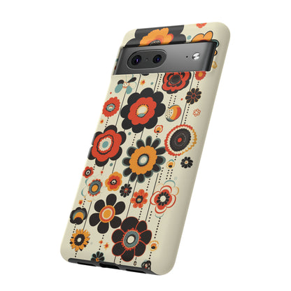 Minimalistic Round Flowers & Thin Vines Pattern iPhone Case