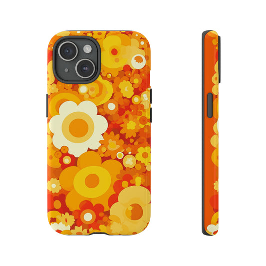 Big Bright Orange Abstract Floral iPhone Case / Samsung Case