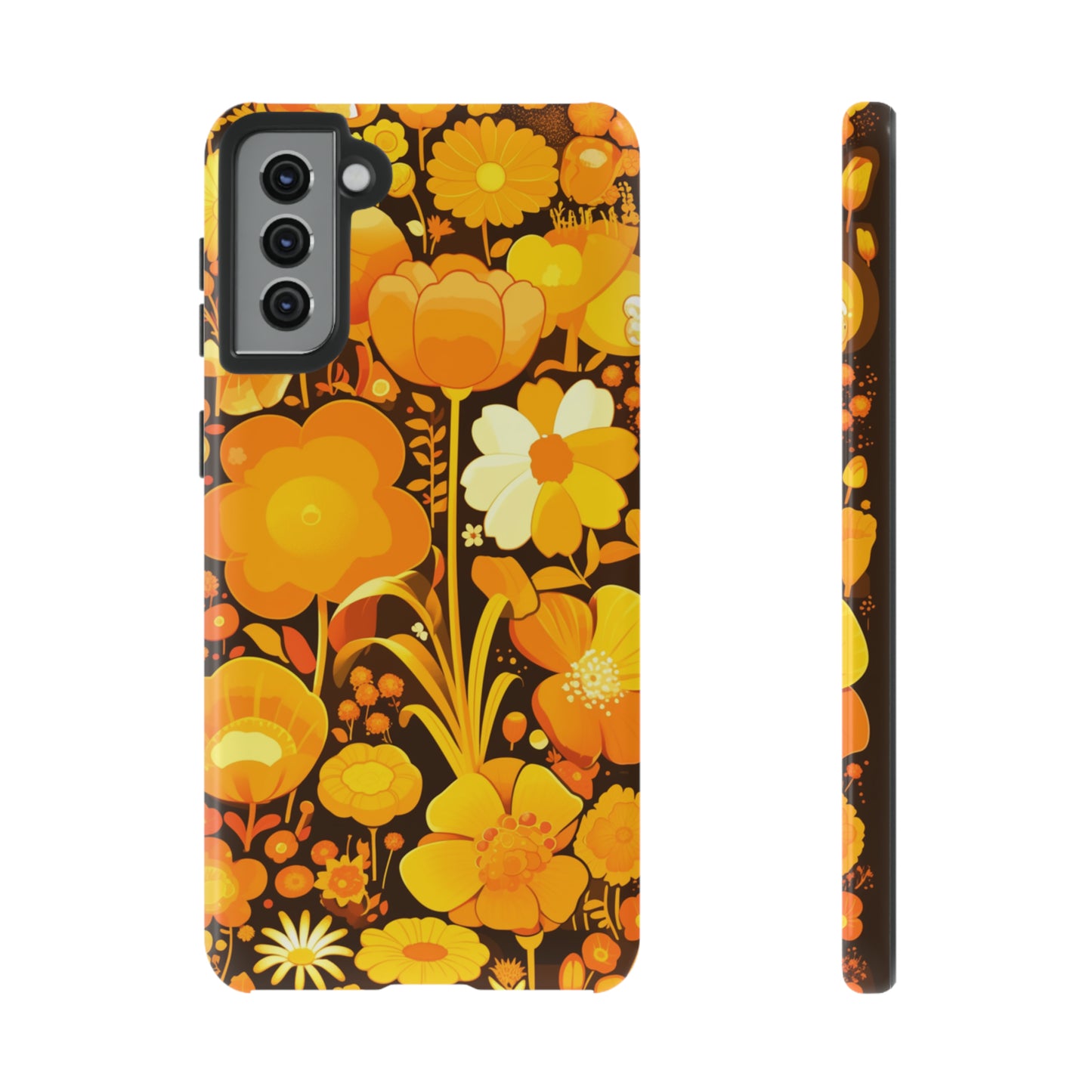 Retro Yellow Flower Patterns iPhone Case / Samsung Case