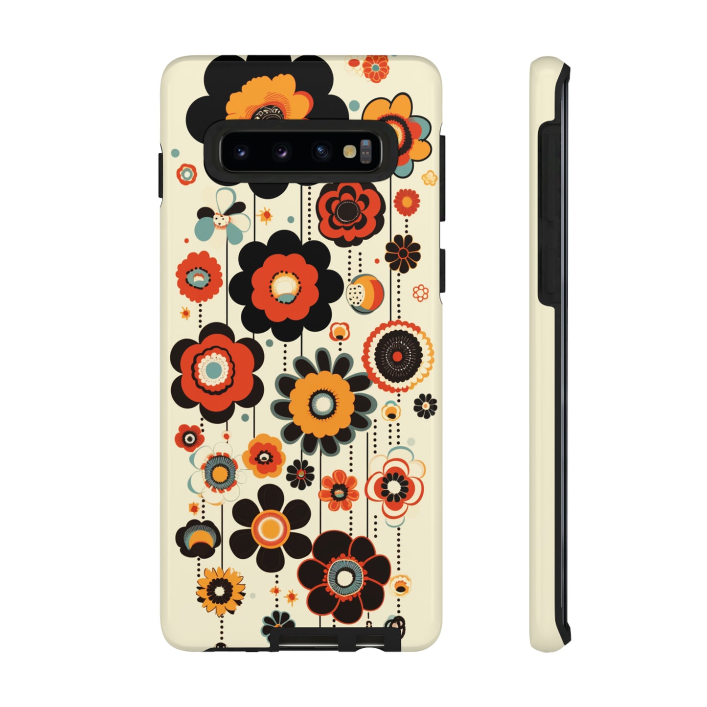 Minimalistic Round Flowers & Thin Vines Pattern iPhone Case