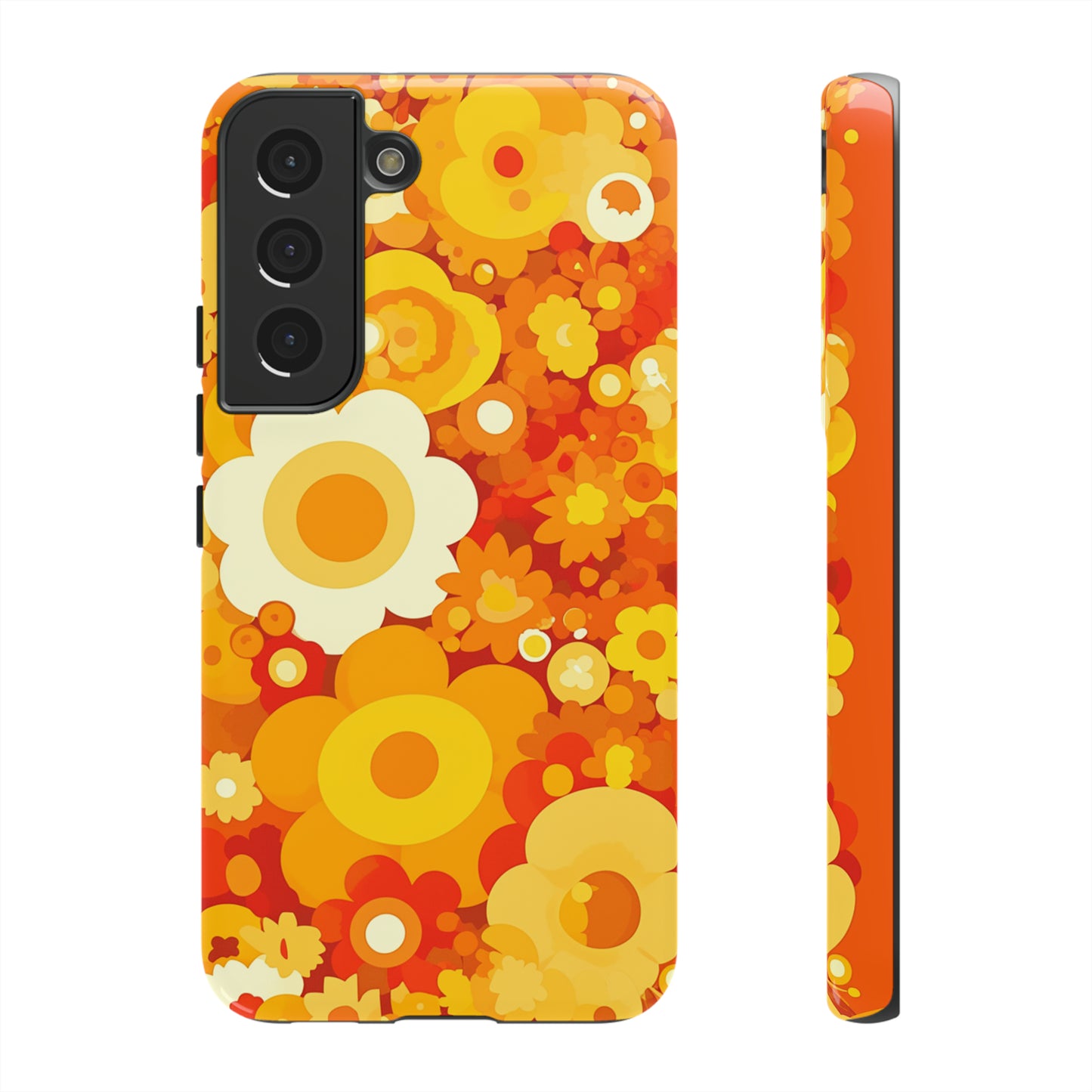 Big Bright Orange Abstract Floral iPhone Case / Samsung Case