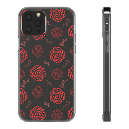 Thin Rose Pattern | Clear iPhone Case / Samsung Case