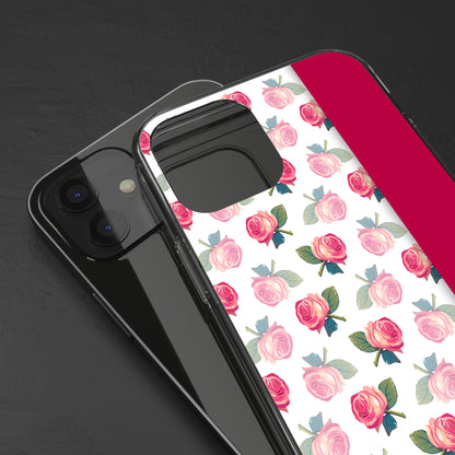 Custom Name Pink Floral Pattern | Clear iPhone Case / Samsung Case