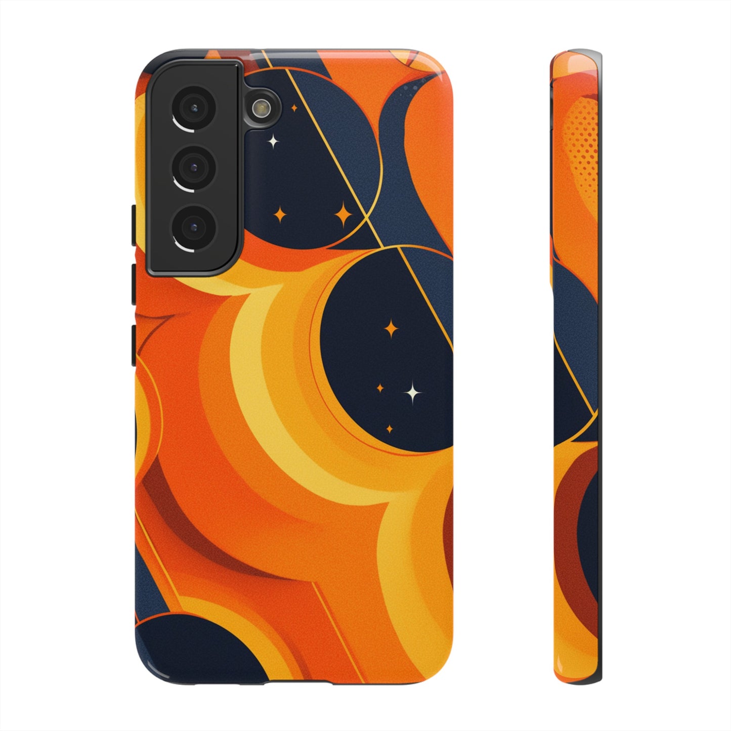 Orange & Black Groovy Patterns iPhone Case / Samsung Case