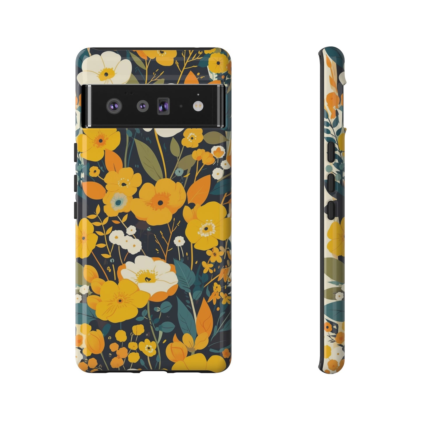 Retro Yellow Flowers iPhone Case / Samsung Case