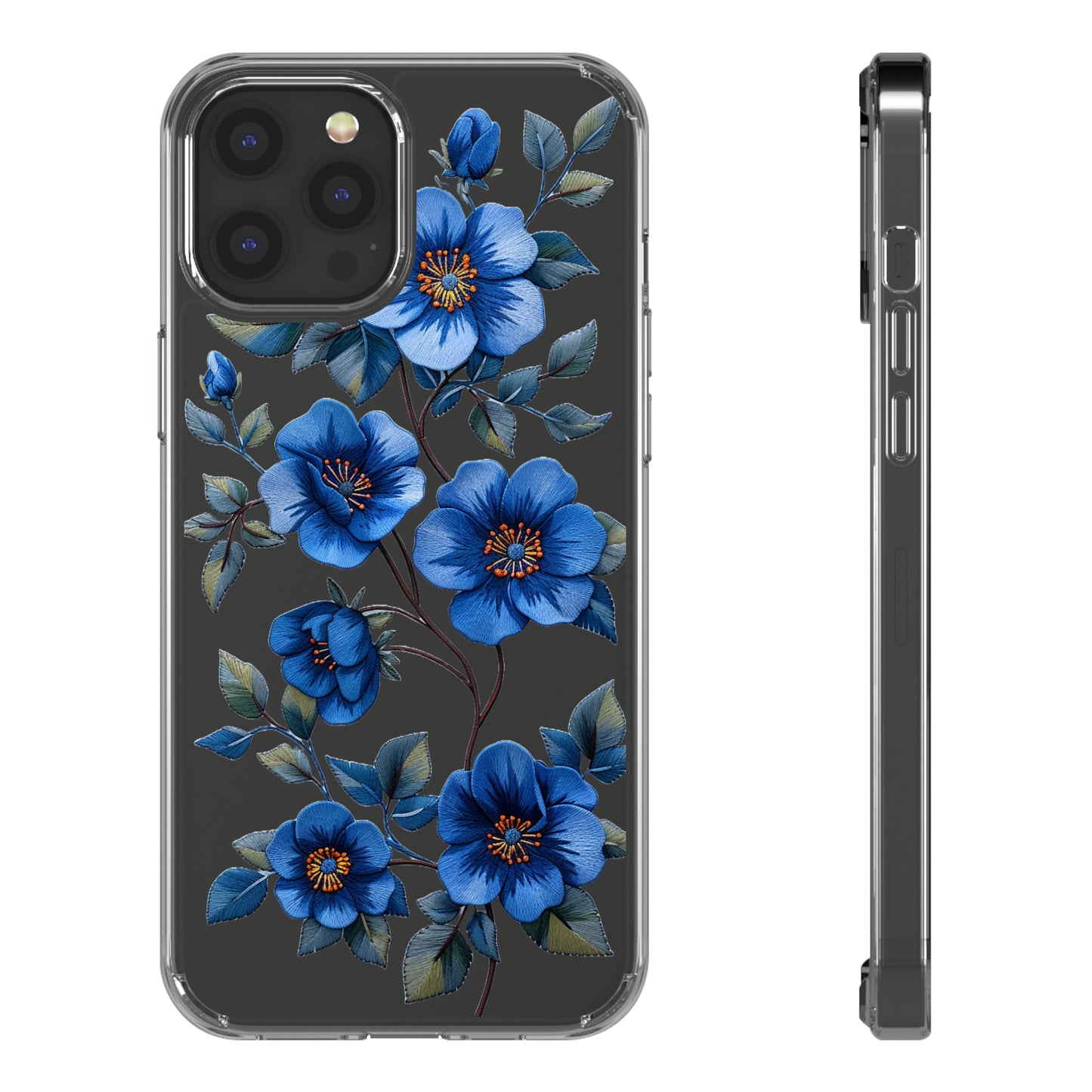 Royal Blue Pansies | Clear iPhone Case / Samsung Case