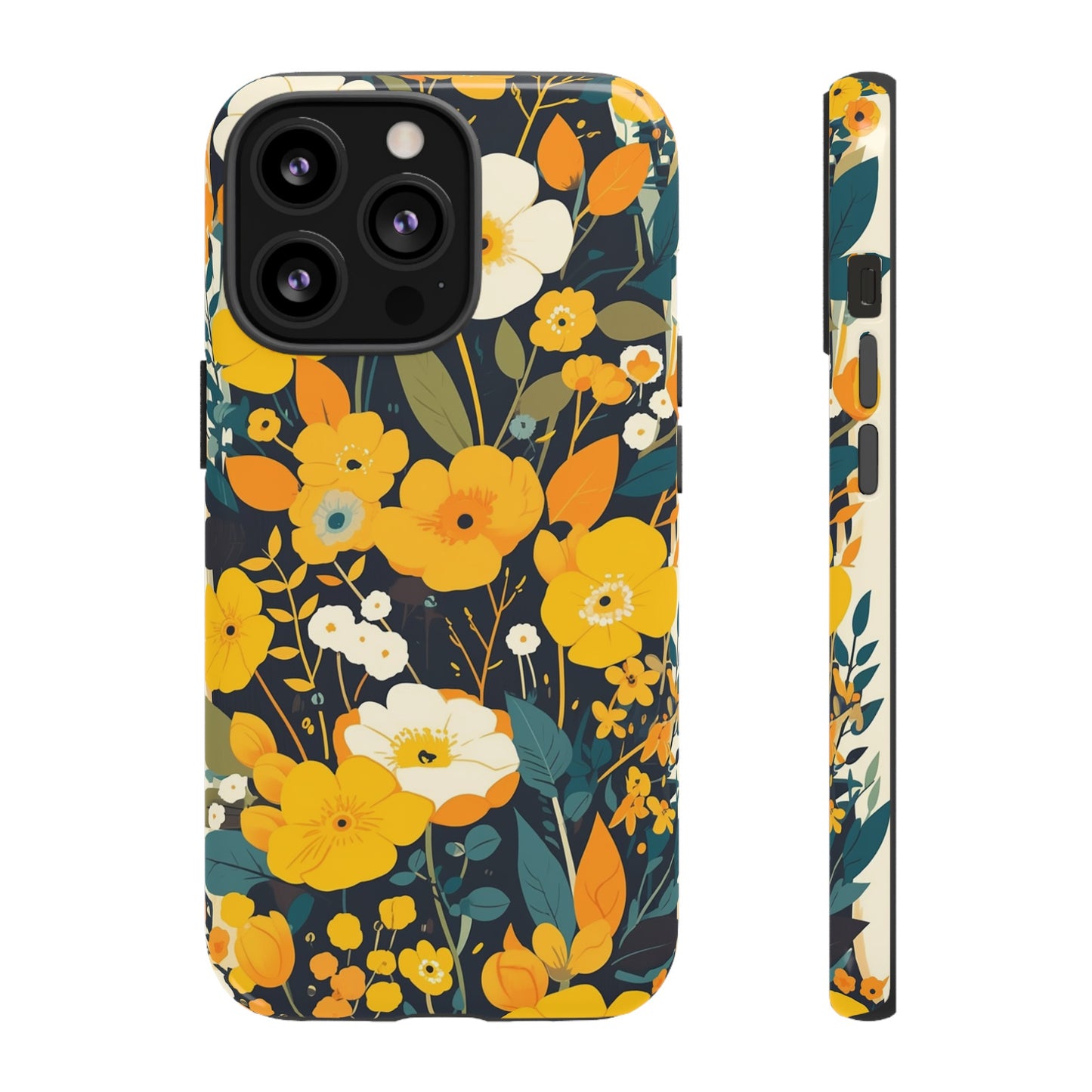 Retro Yellow Flowers iPhone Case / Samsung Case