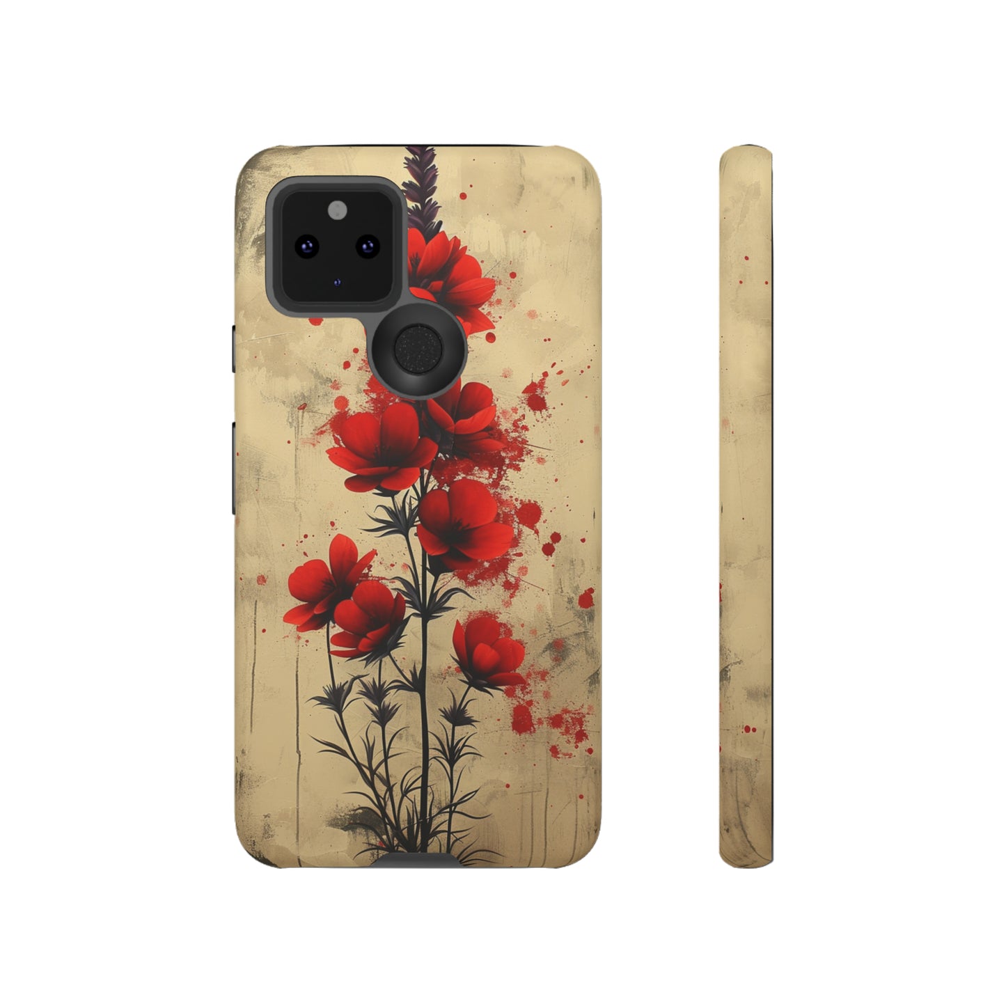 Vintage Red Roses, Wildflowers iPhone Case