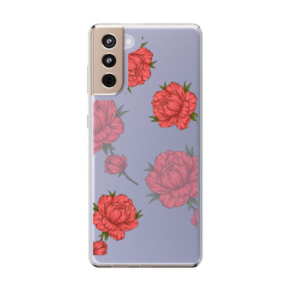 Red Flowers | Clear iPhone Case / Samsung Case