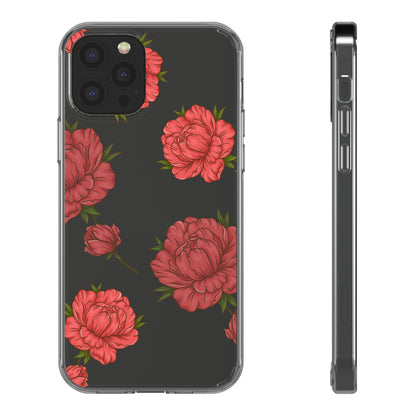 Red Flowers | Clear iPhone Case / Samsung Case