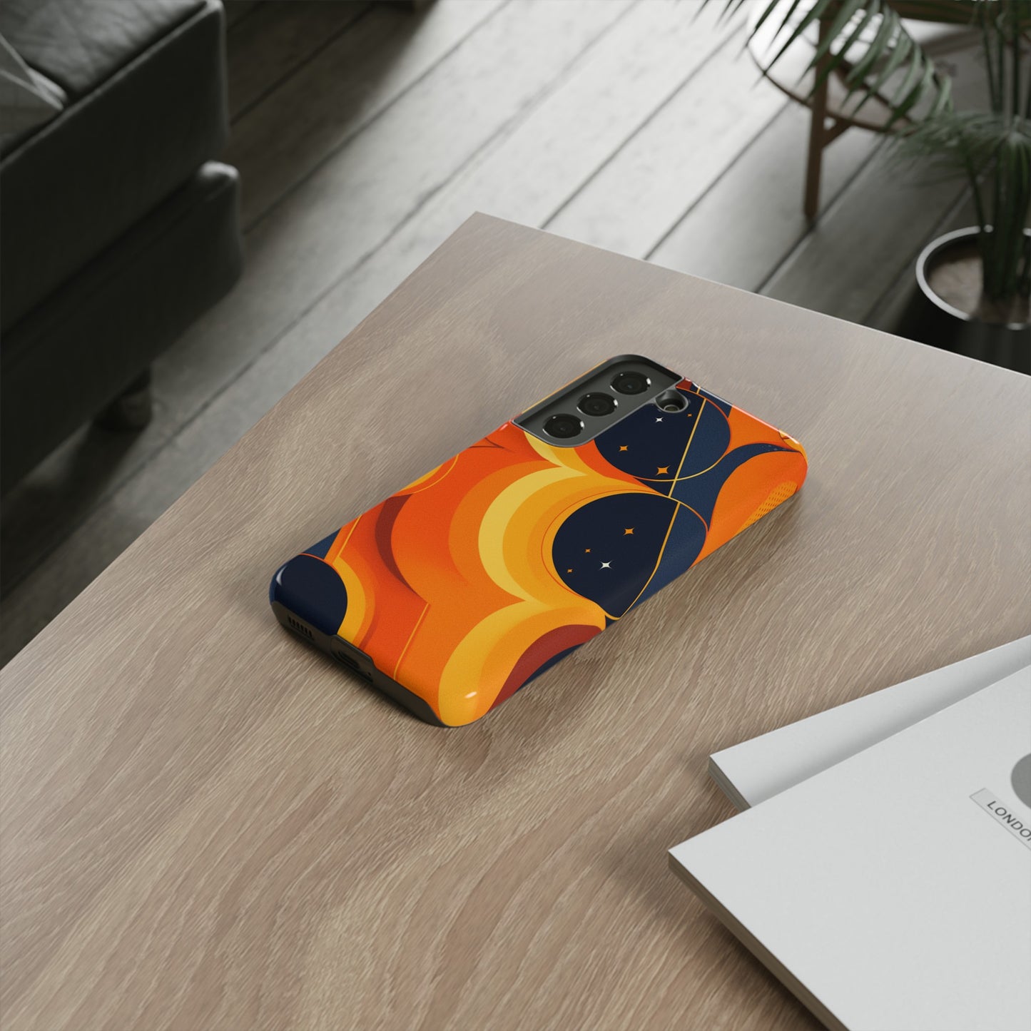 Orange & Black Groovy Patterns iPhone Case / Samsung Case