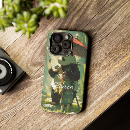 Japanese Aesthetic Vintage Panda iPhone Case / Samsung Case | "Peace"