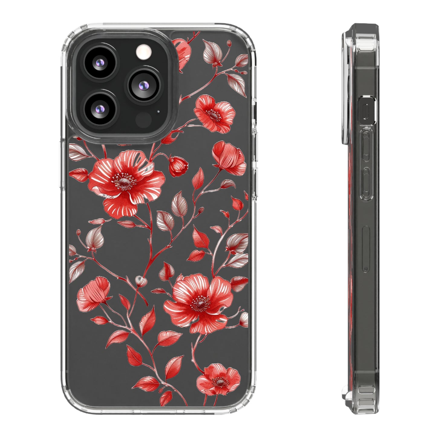 Scarlet Red Pansies | Clear iPhone Case / Samsung Case