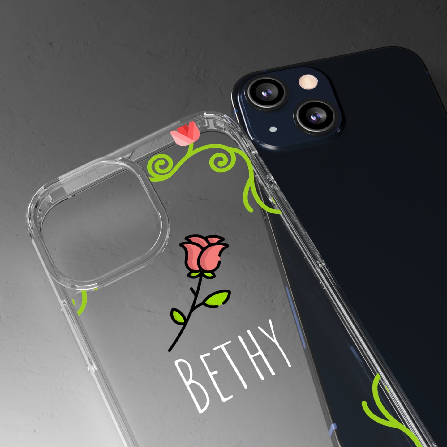 Custom Rose Floral Vines | Clear iPhone Case / Samsung Case