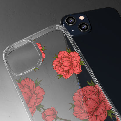 Red Flowers | Clear iPhone Case / Samsung Case