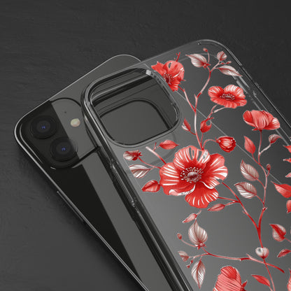 Scarlet Red Pansies | Clear iPhone Case / Samsung Case