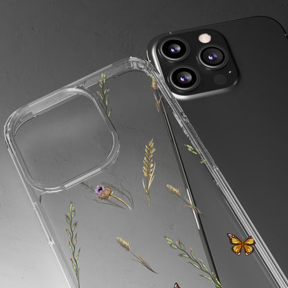 Gentle Wildflowers & Butterflies | Clear iPhone Case / Samsung Case